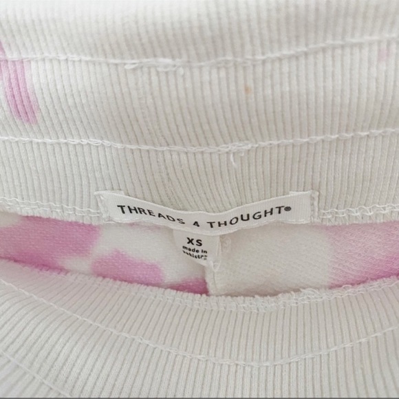 Threads 4 Thought Cut off Athletic Sweat Shorts Size XS Pink/White Tie Dye New - Picture 4 of 6